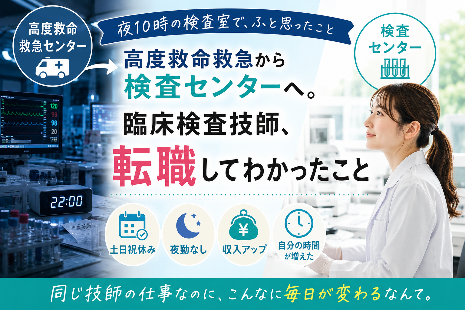 急性期病院から検査センターへ──臨床検査技師が転職で学んだこと